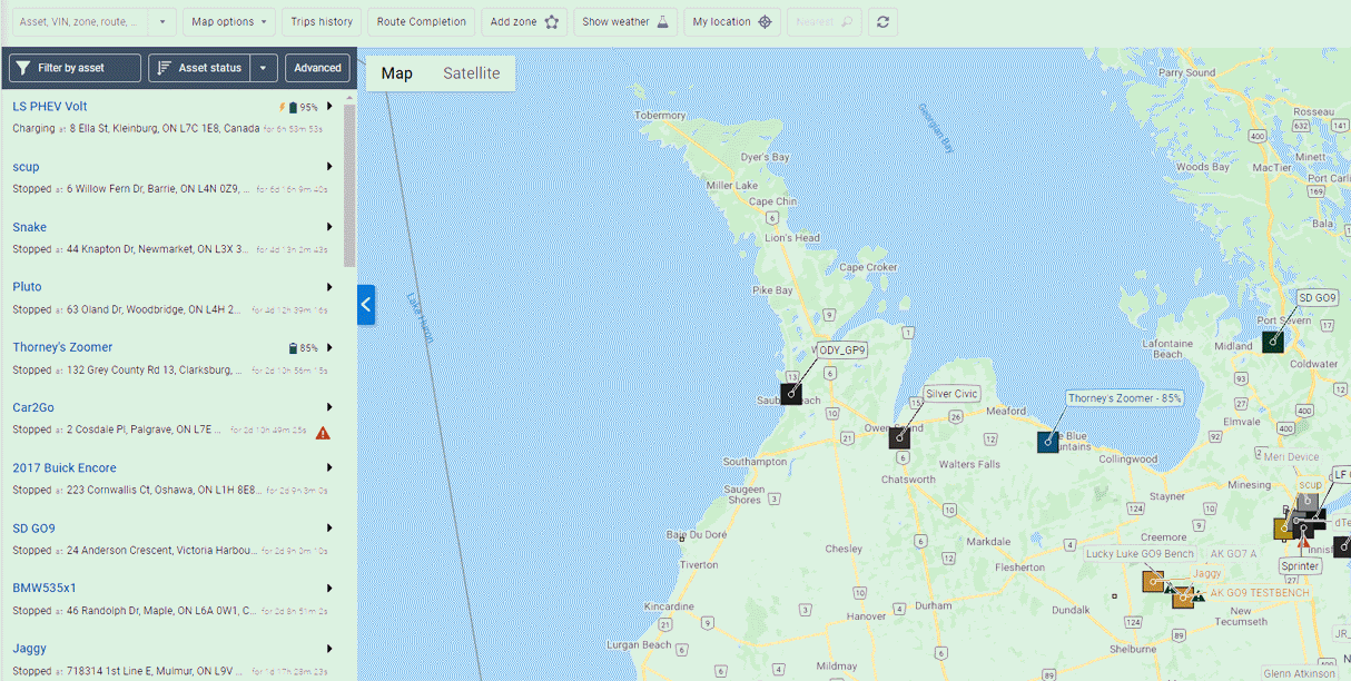 Erweiterte Live-Kartenansicht