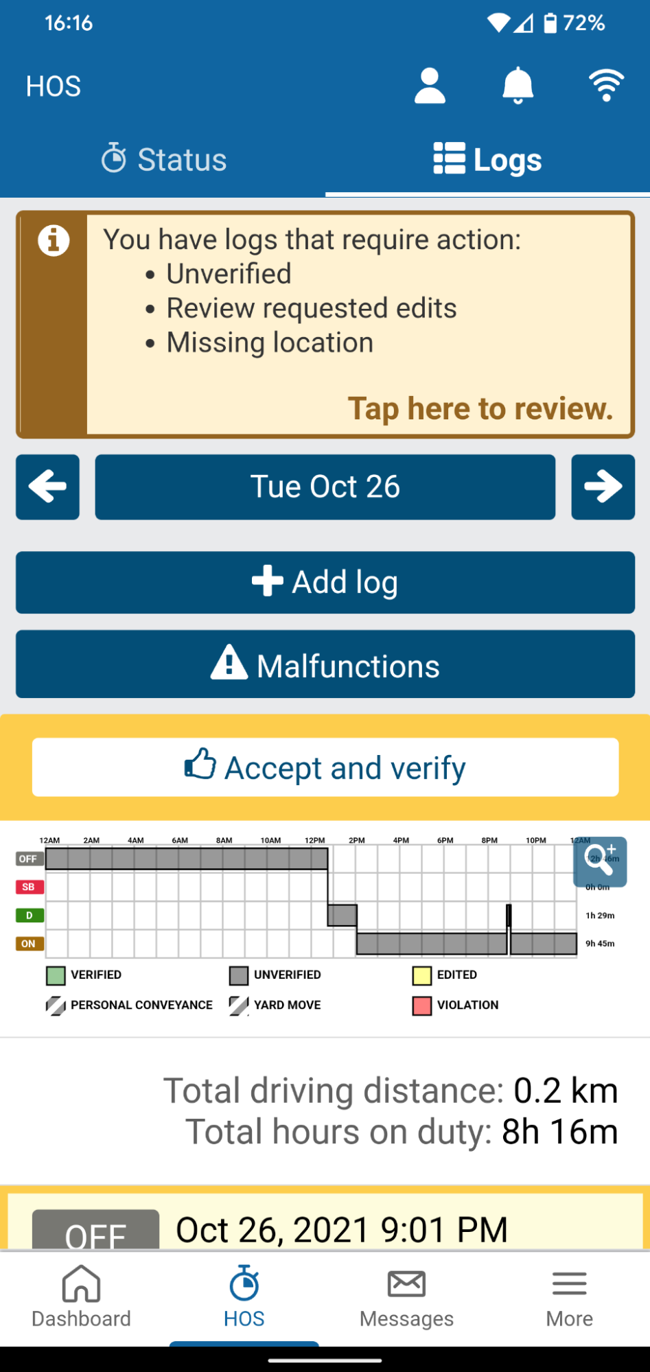 Driver acceptance and re-verification