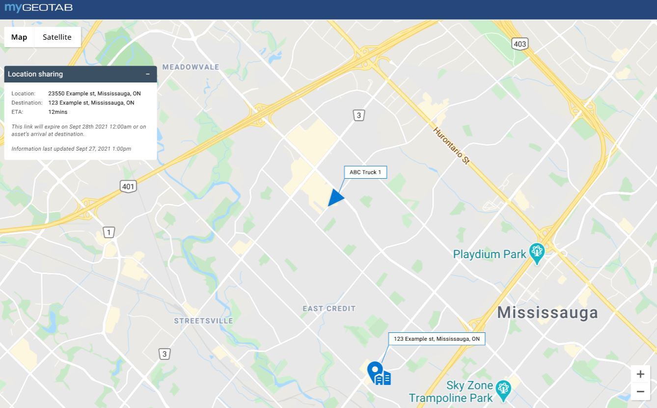 Location sharing in MyGeotab