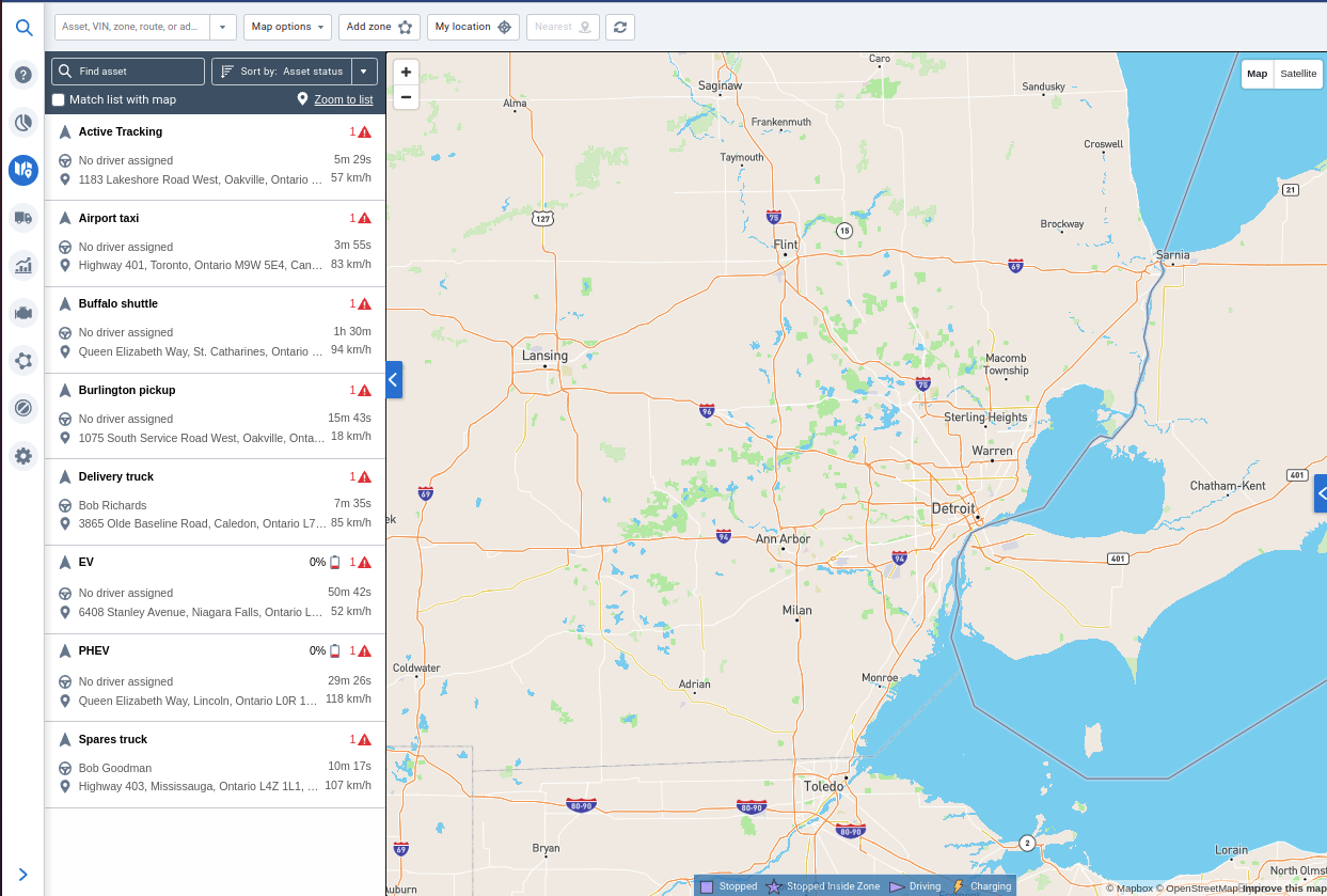 Active tracking in MyGeotab