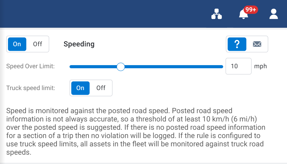 A screenshot on speeding