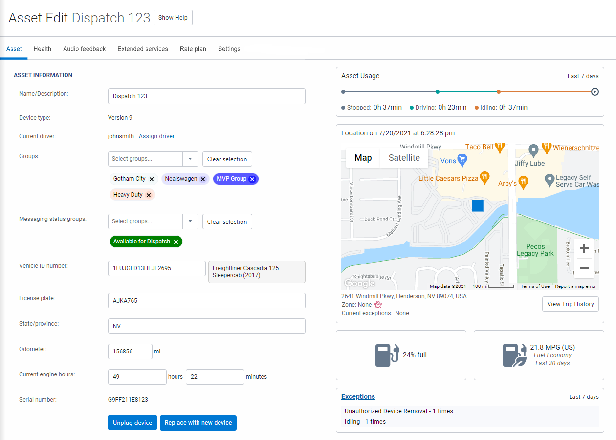 A screenshot of asset edit dispatch