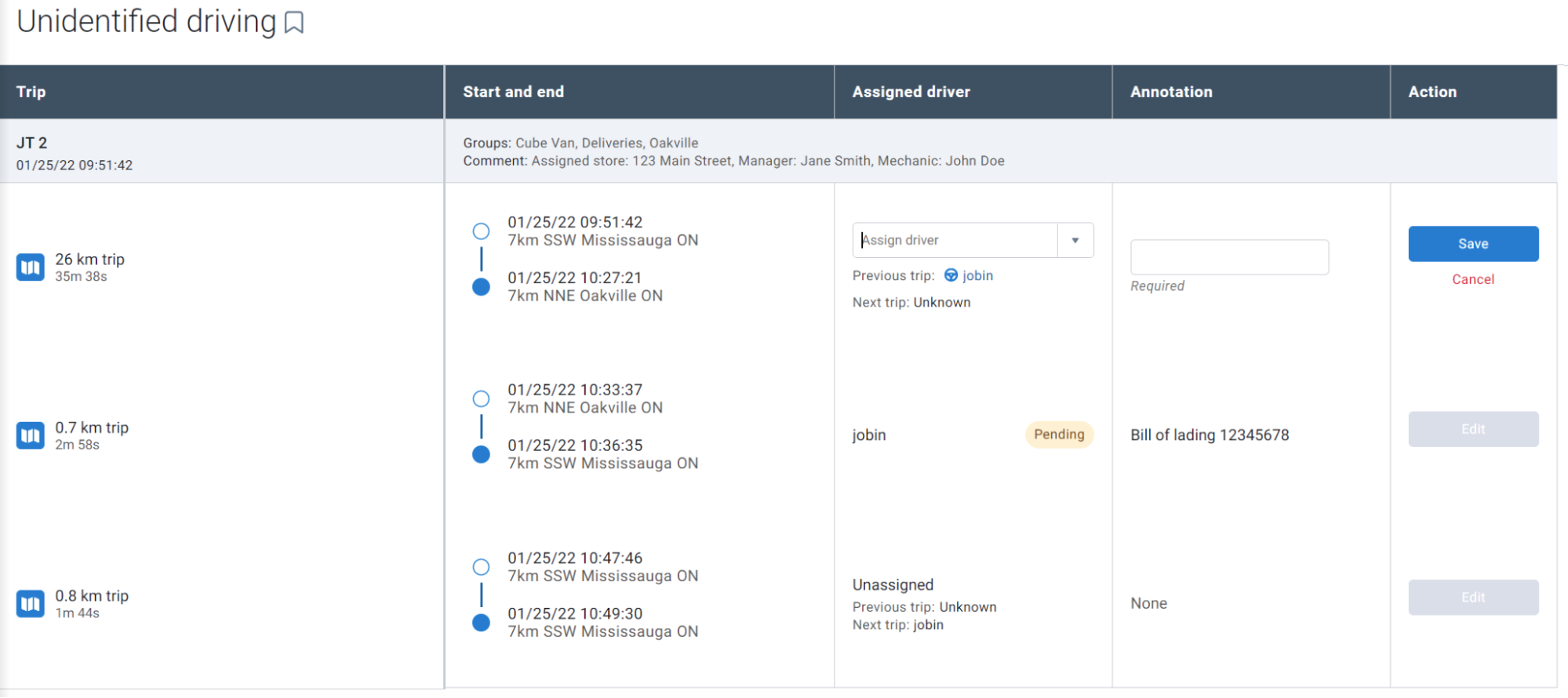 A screenshot showing unidentified driving page