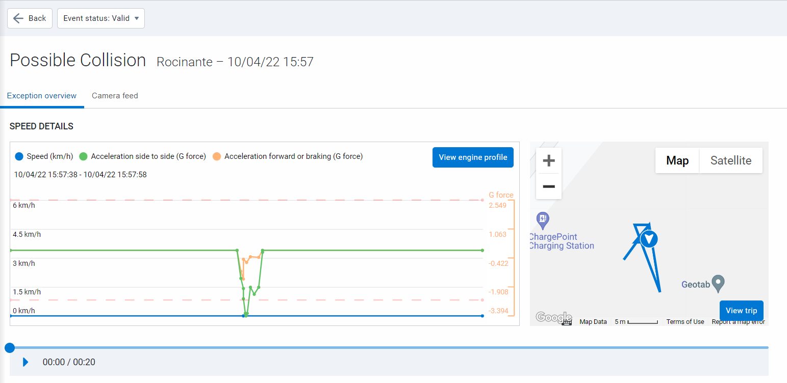 Exception Event page - Possible Collision