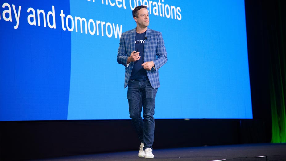 Man presenting on stage