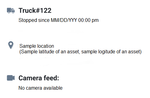 The latitude and longitude of an asset in the vehicle tooltip on the map when an address is not available