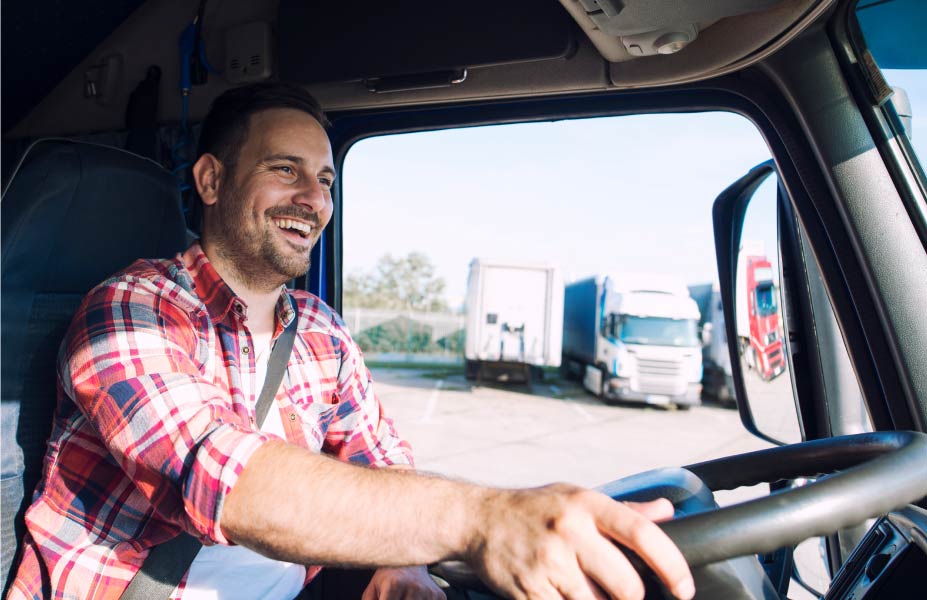 driver smiling while driving