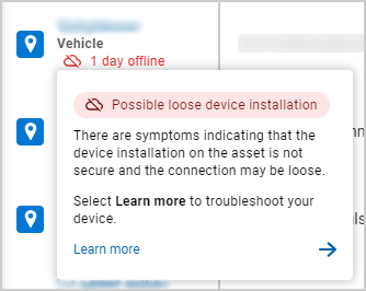  Information card for device not communicating