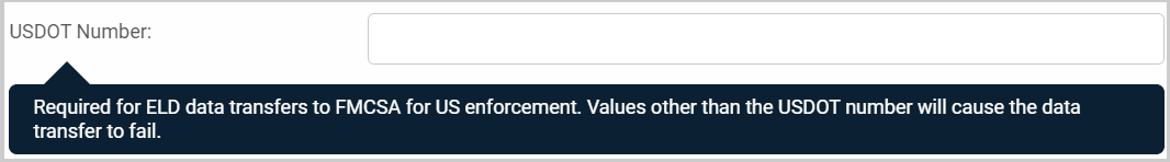 USDOT Number clarification message