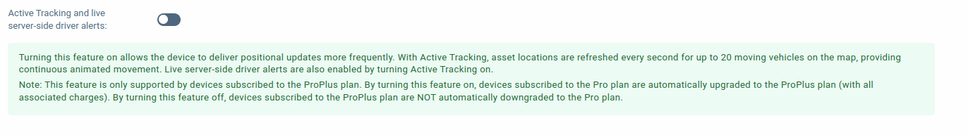 Active tracking toggle