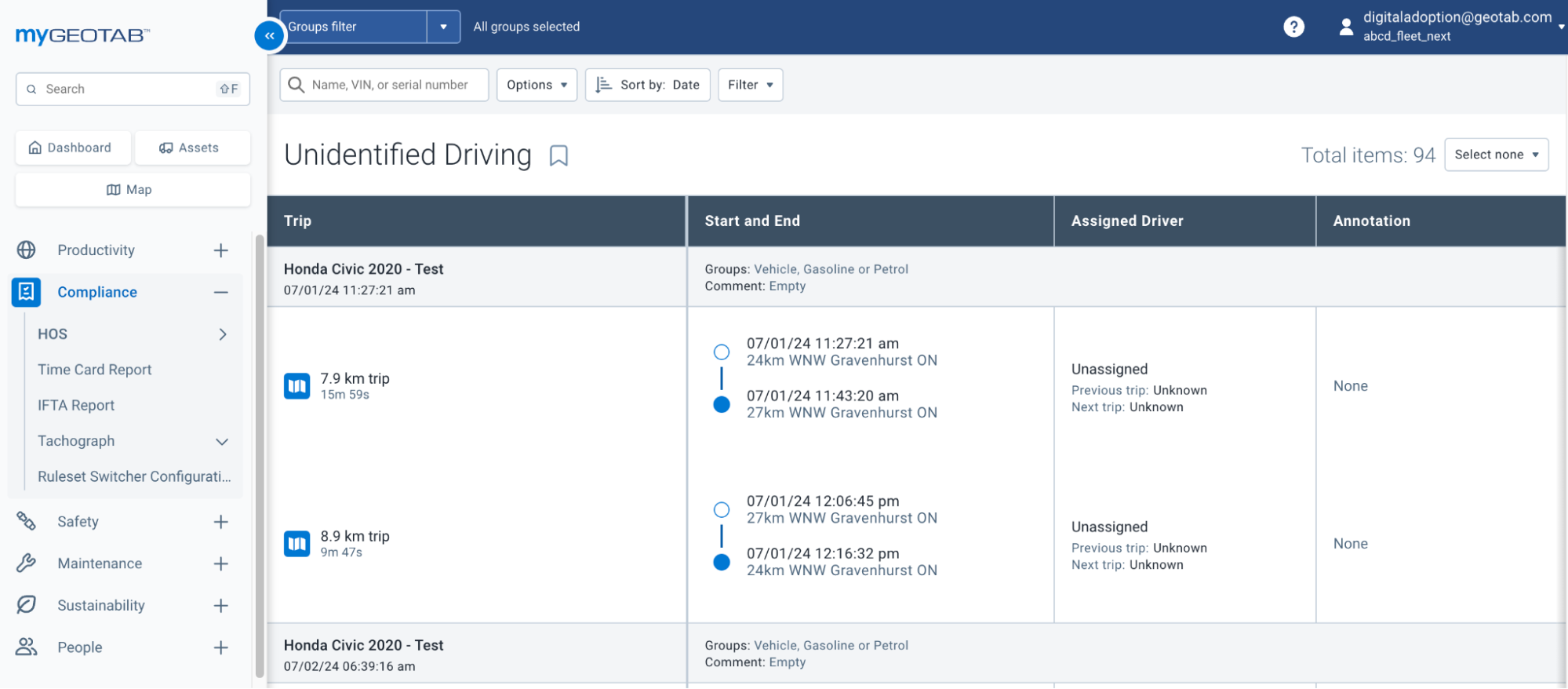 Unidentified Driving page