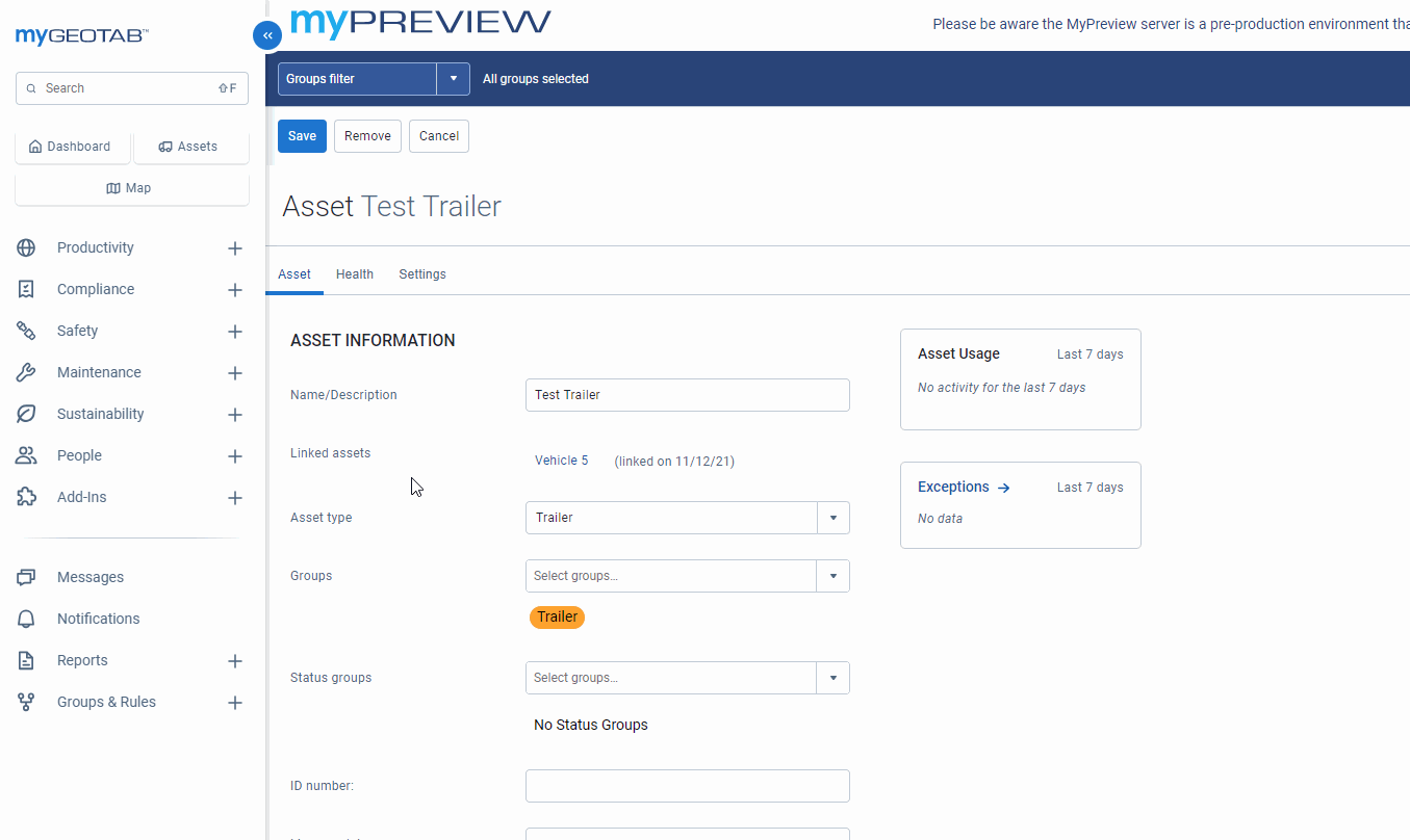 New Asset type options