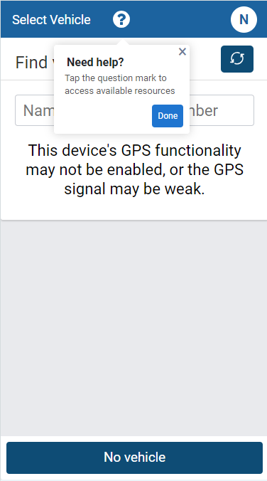 in-app help button in Geotab Drive