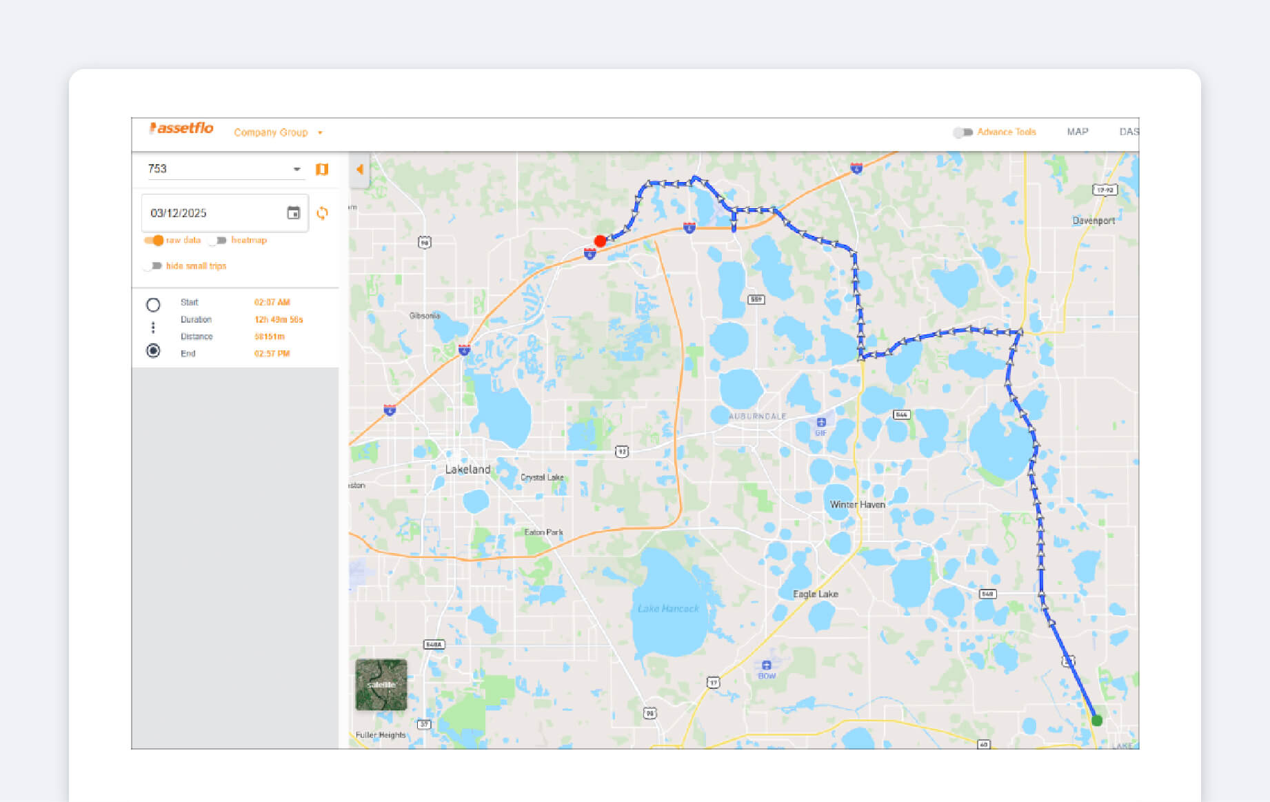  A screenshot of Smart Trailer by AssetFlo.