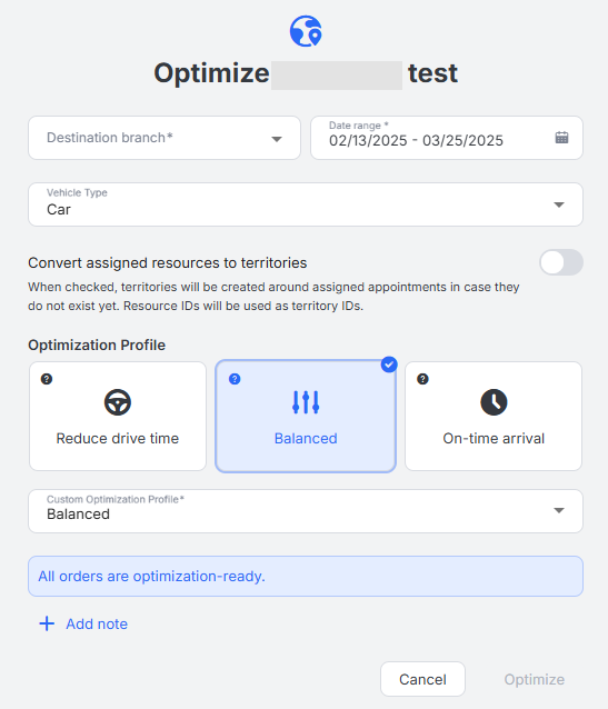 Optimize route window 
