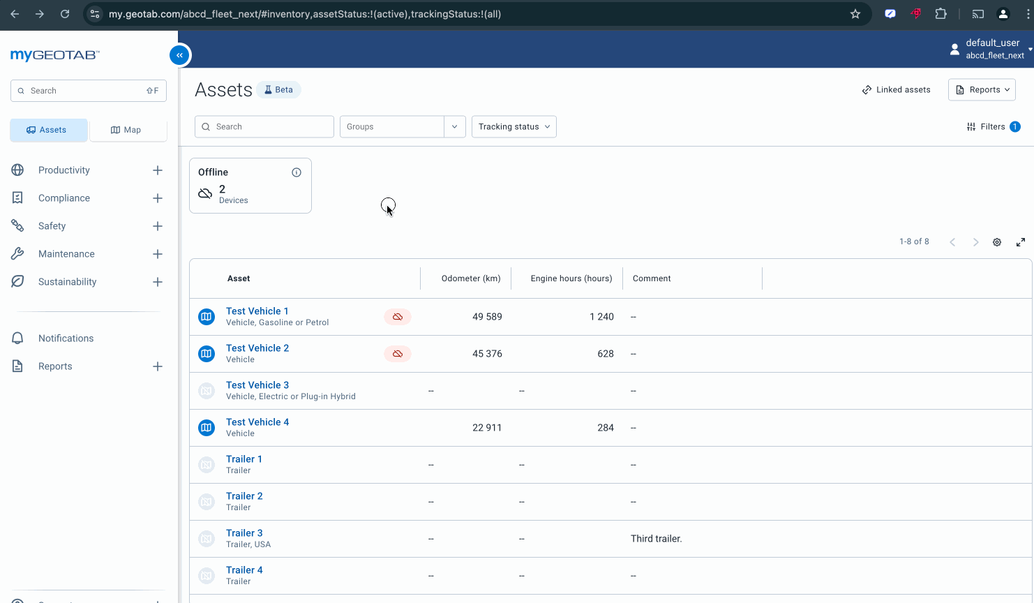 Asset view-only access in MyGeotab