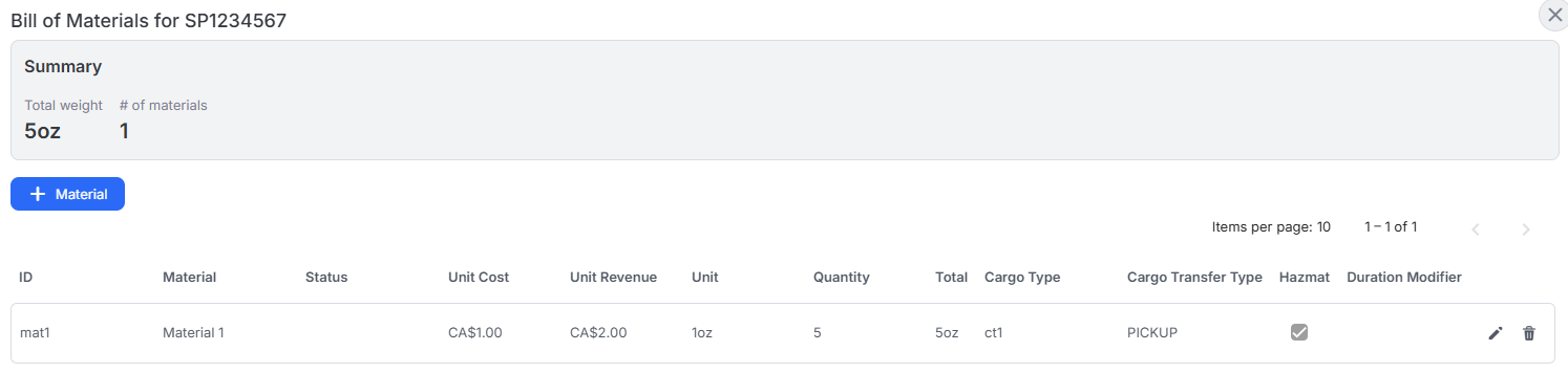 Bill of materials in MyGeotab