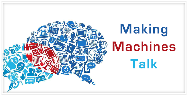 2 speech bubbles made up of icons