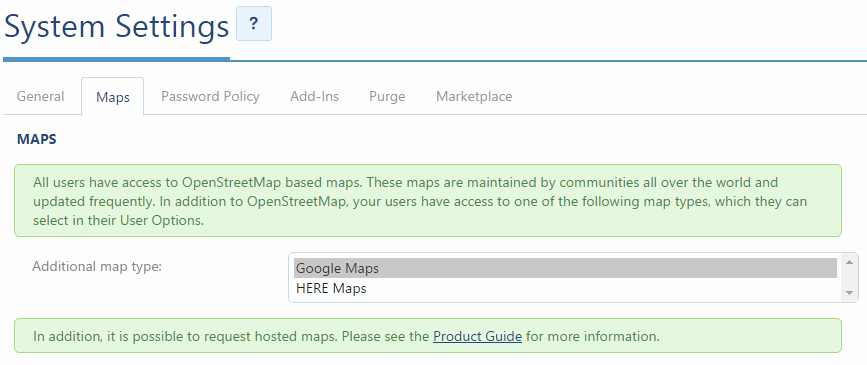 Additional map types in MyGeotab.