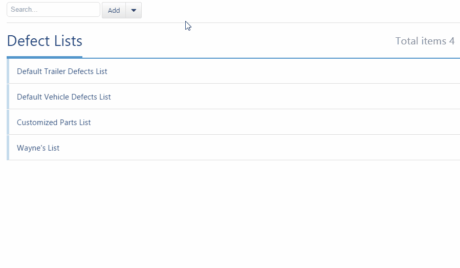 Defect List templates.