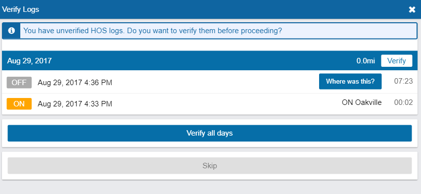 verify logs in geotab drive