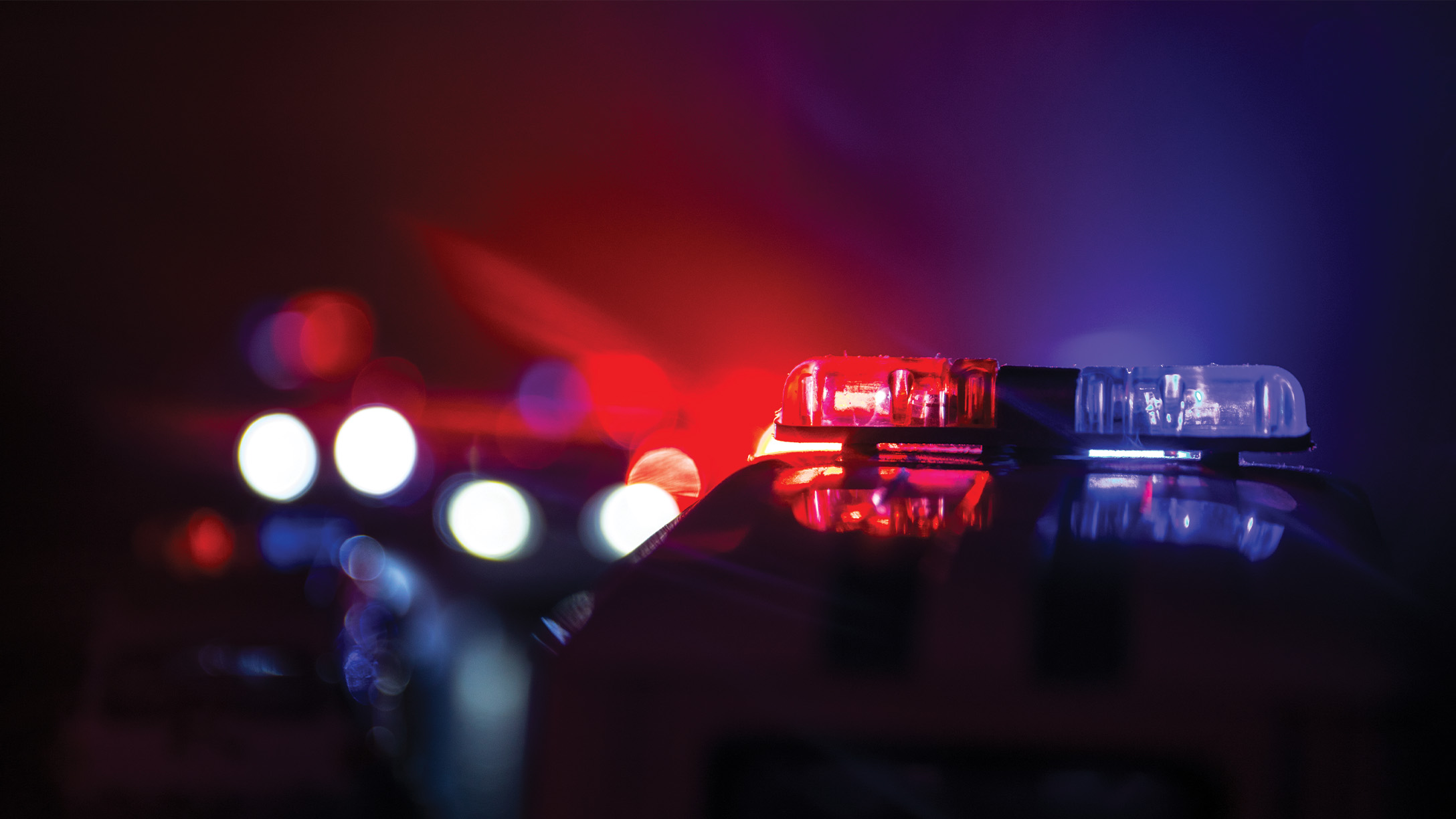 police lights flashing