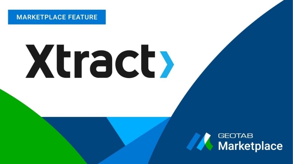 Xtract logo and Geotab marketplace logo with the words marketplace feature
