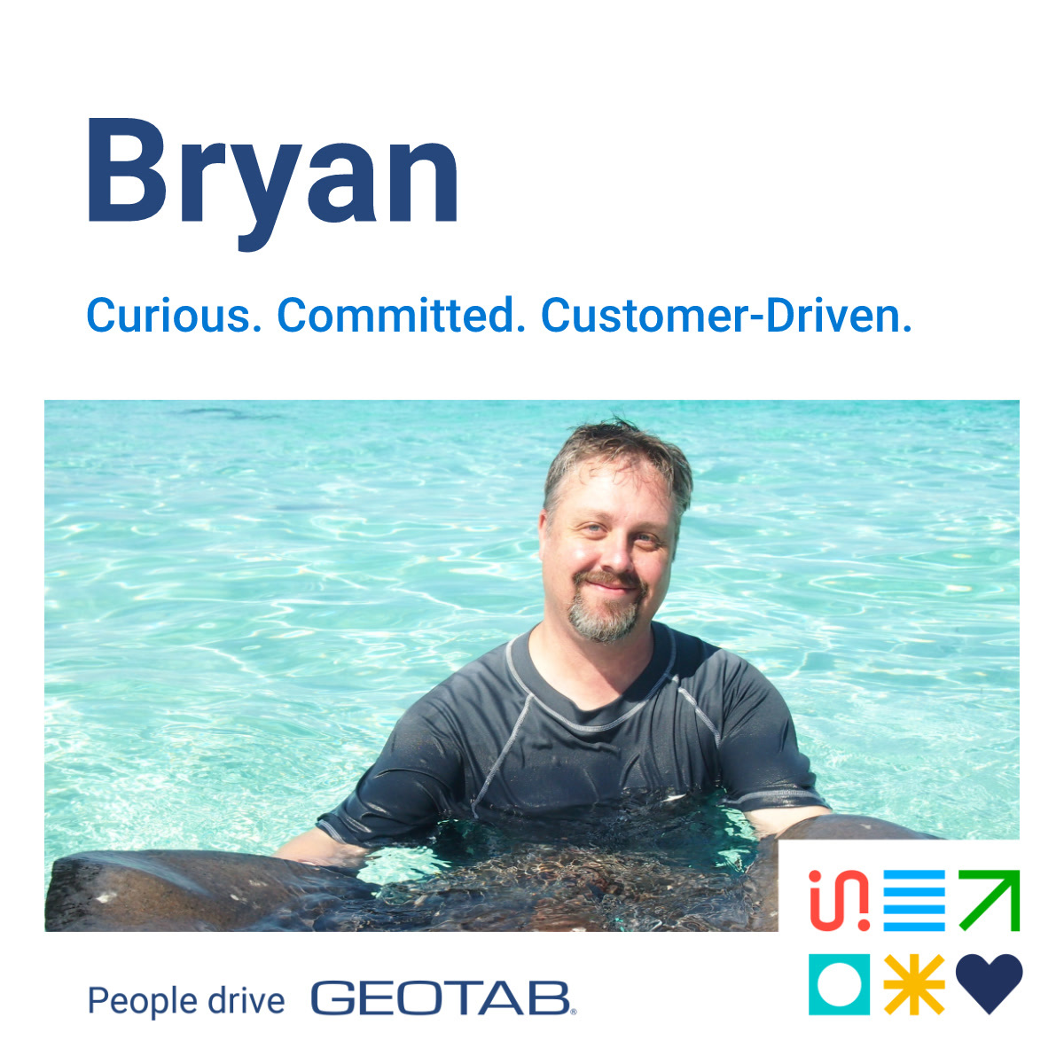 Bryan swimming with a sting ray