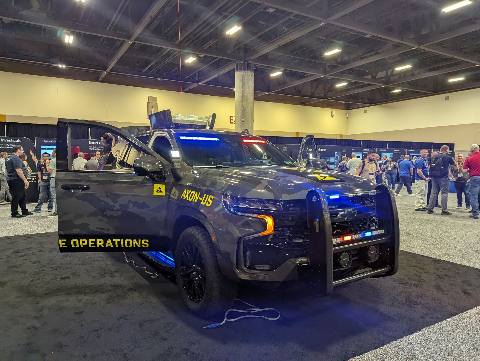 police car on the show floor