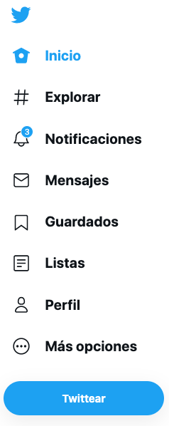 Twitter navigation ui
