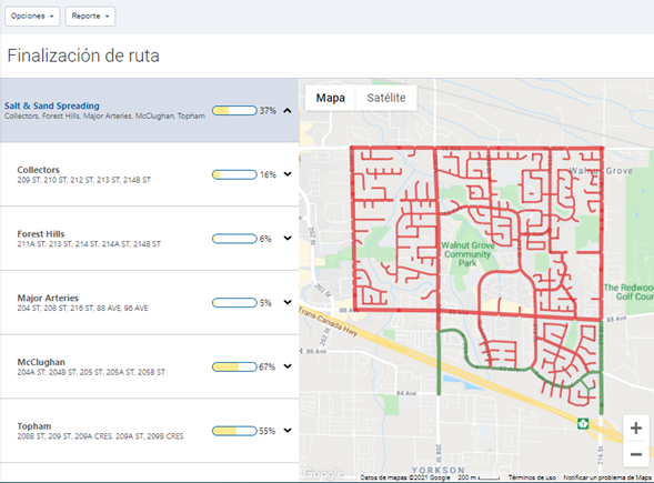 Finalización de ruta