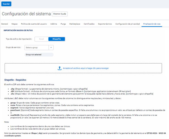 Configuración del sistema