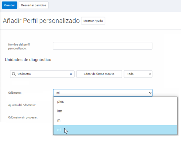 Añadir perfil personalizado