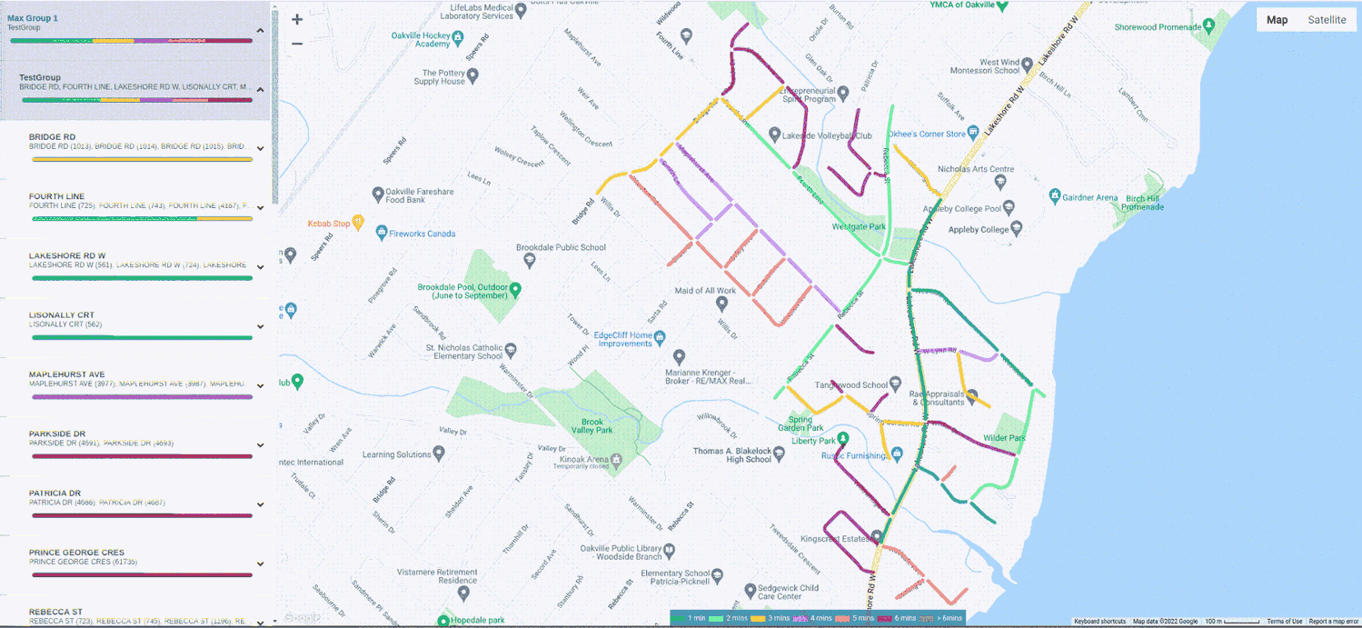 Mapa de servicio en vivo