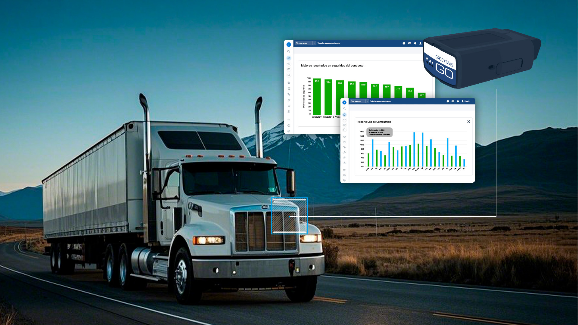 Gestión de flotas segura: Dispositivo telemático Go para la seguridad vehicular en empresas, prevención de accidentes y localización de vehículos robados en carretera o ciudad.