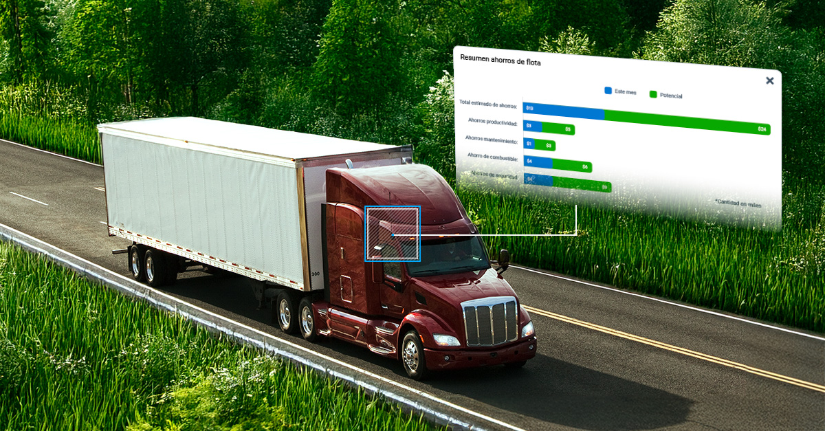 Imagen de una camión en movimiento con monitoreo 