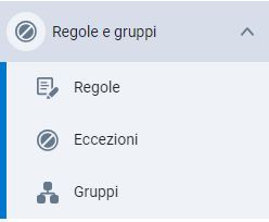 menu regole e gruppi