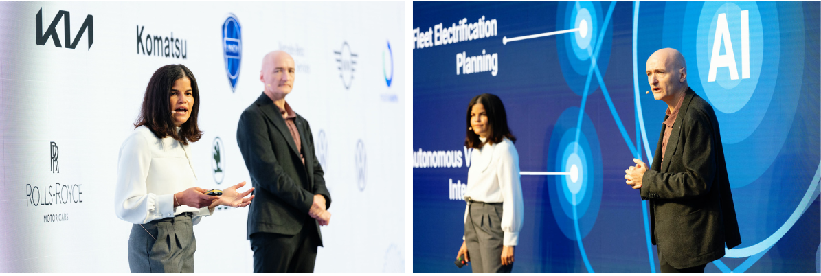 Neil Cawse e Sabina Martin durante il loro discorso