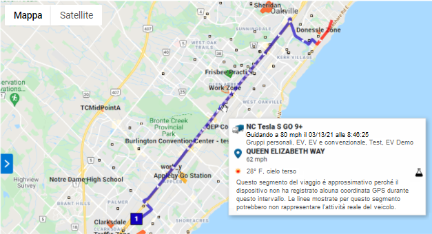 Estimated route MyGeotab