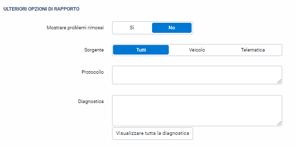 Opzioni Report MyGeotab