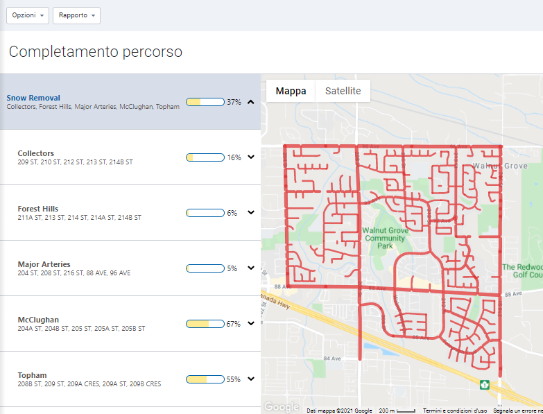 Completamento percorso MyGeotab