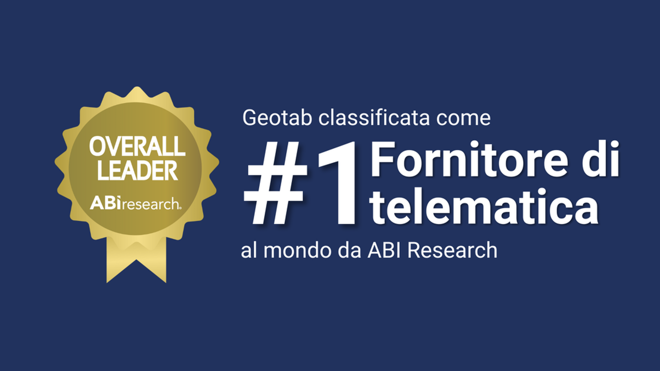 ABI Research nomina Geotab miglior fornitore di telematica per flotte commerciali a livello globale