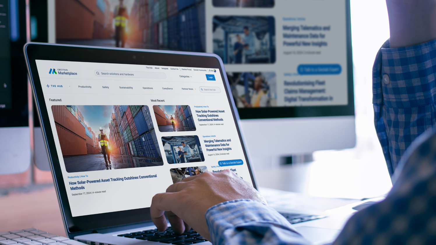 marketplace page shown on a laptop screen