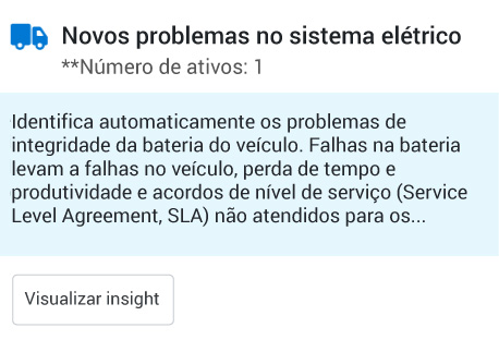 Mensagem do insight indicando um novo problema no sistema elétrico