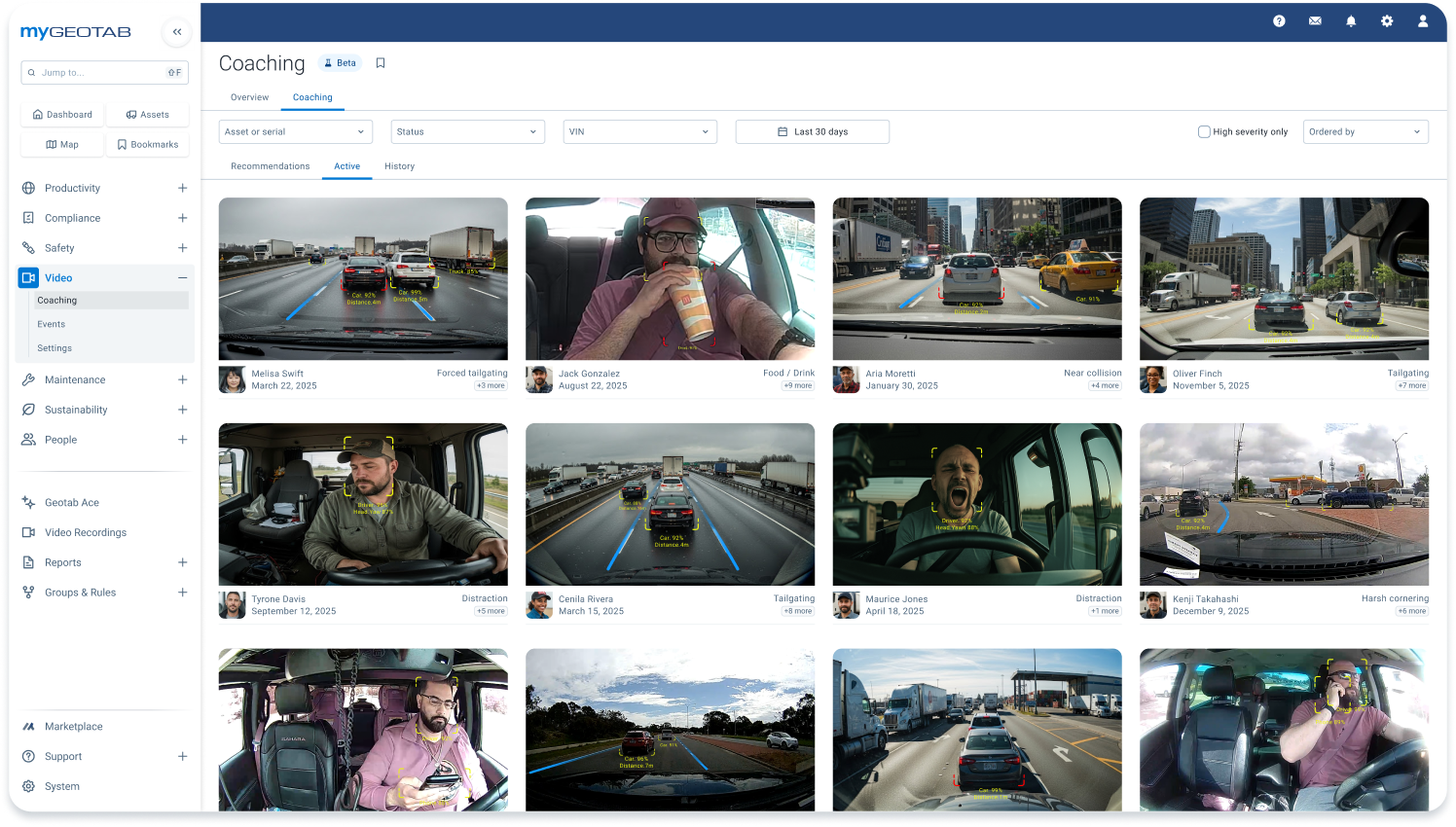 dash cam view in mygeotab