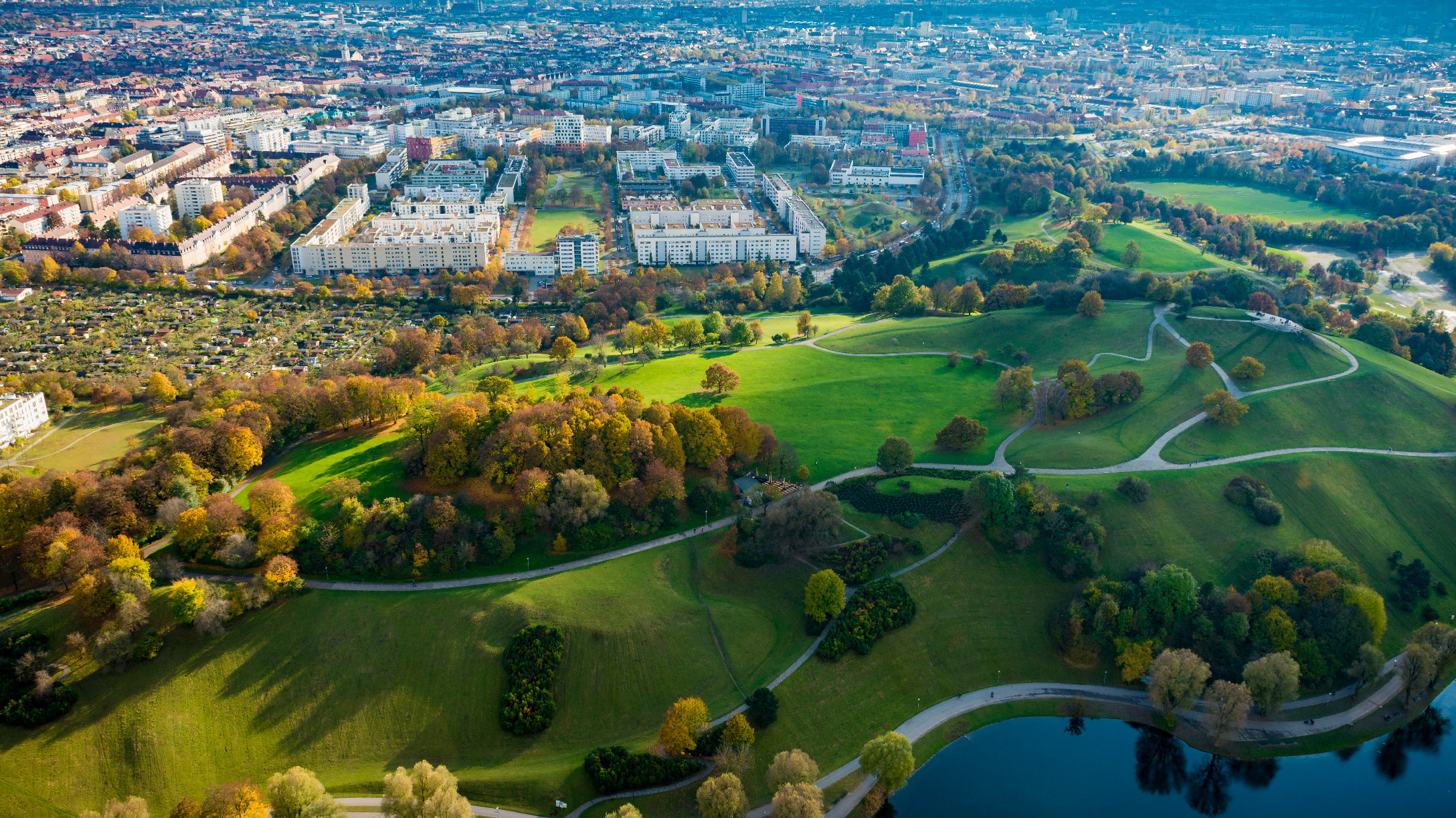 Munich aerial view carbon reduction in Europe