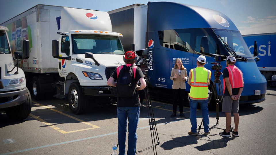 Charlotte Argue at an electric DEPOT 