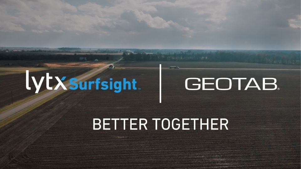 Lytx and Geotab logos in front of a field
