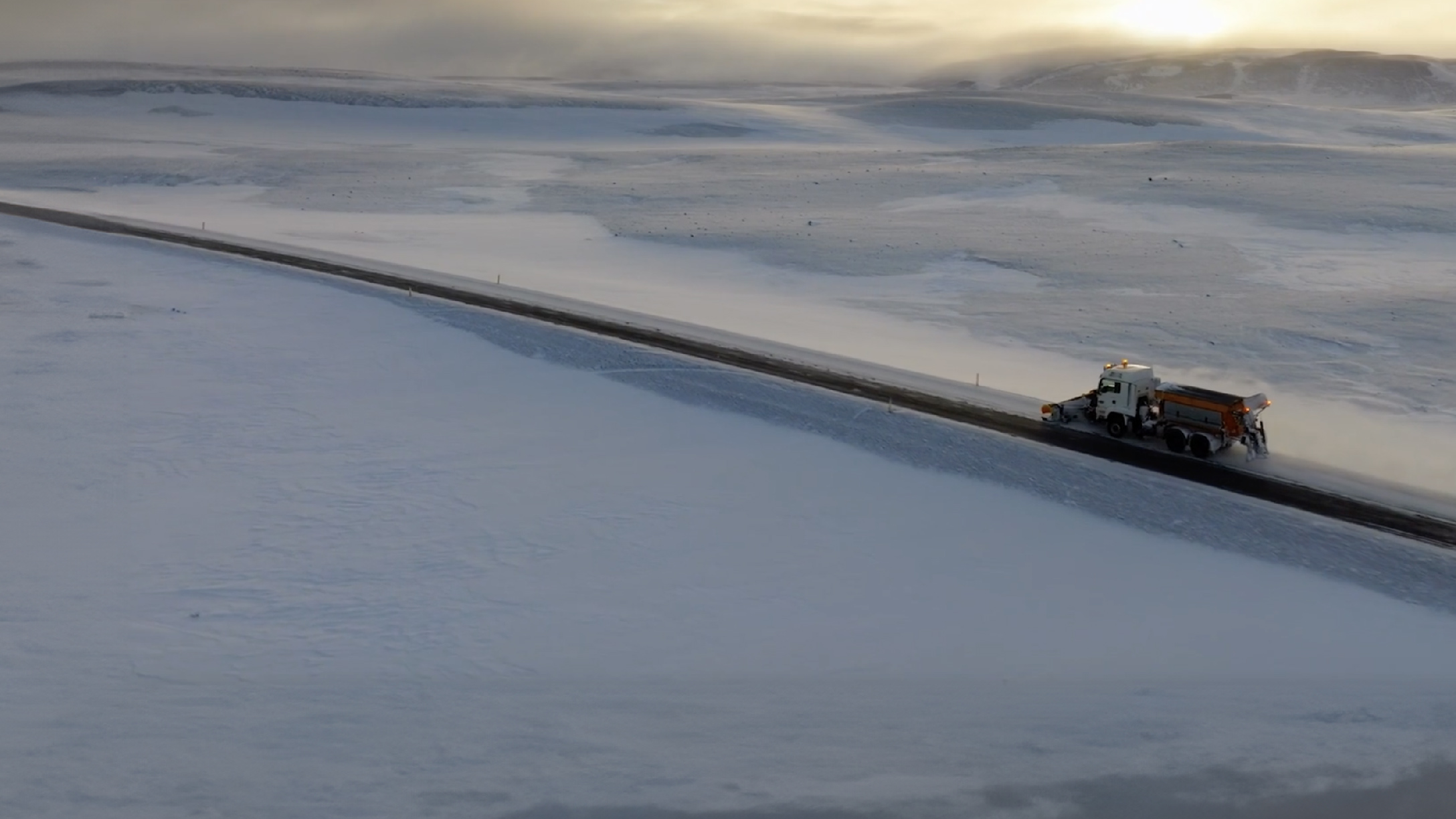 City of Port Colborne snow plow removing snow form the road