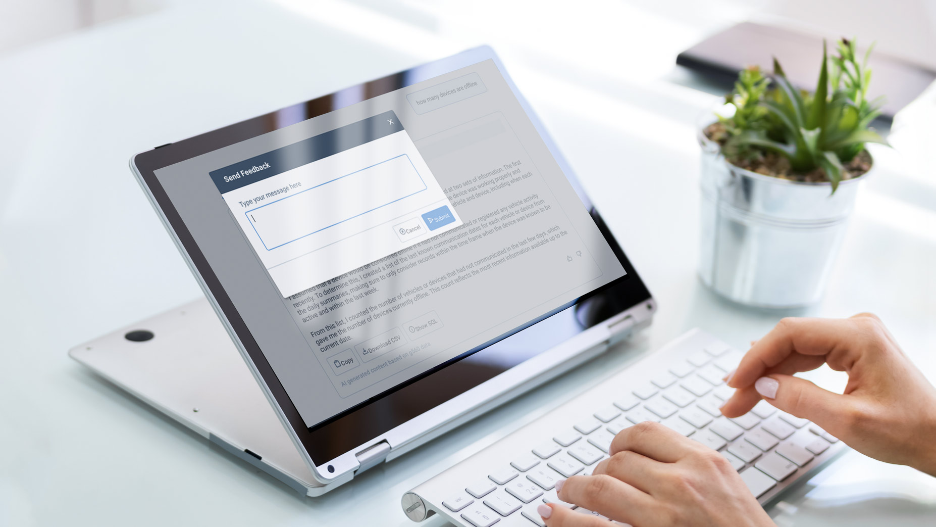 person writing prompt to Geotab Ace